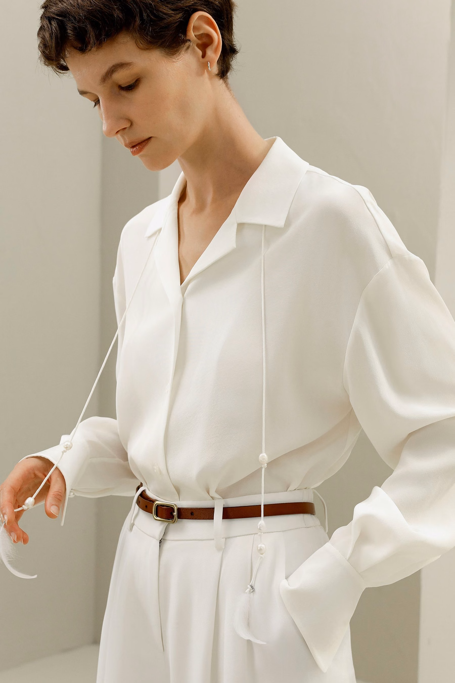 Blouse en soie avec nœud