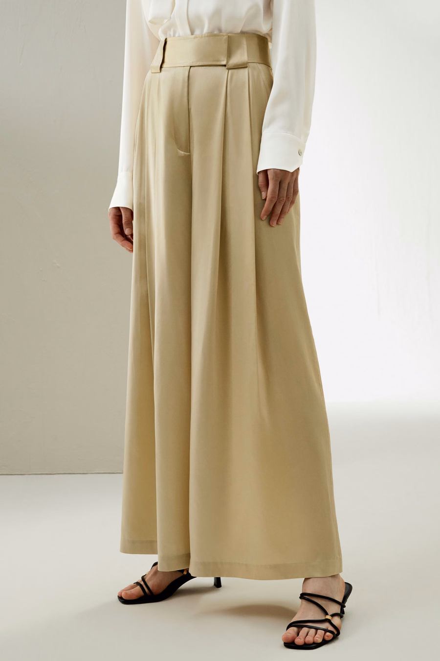 Pantalons larges en soie Watershine