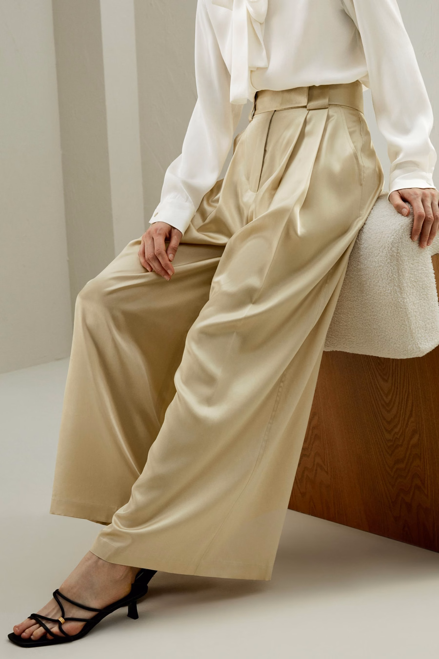 Pantalons larges en soie Watershine