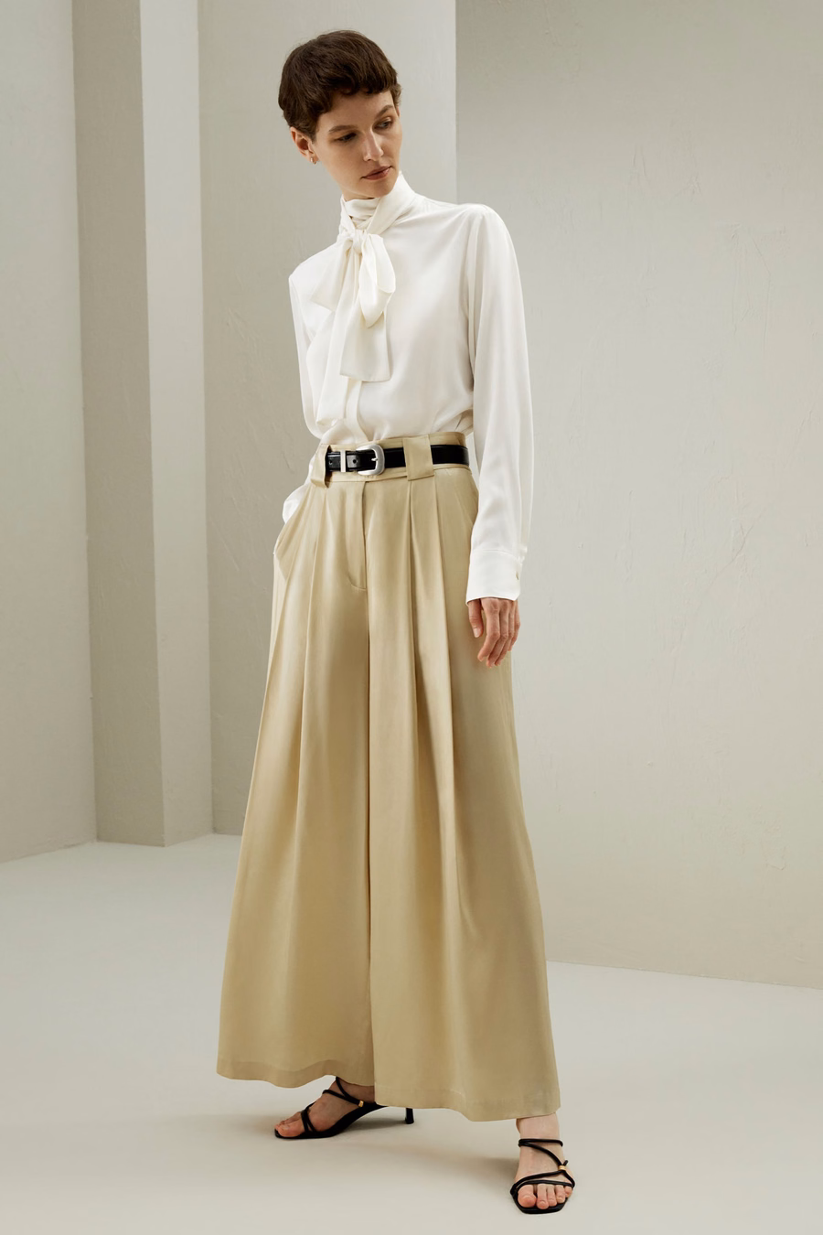 Pantalons larges en soie Watershine