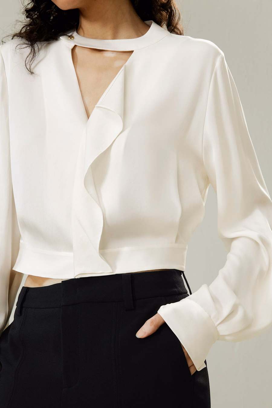 Chemise col en V