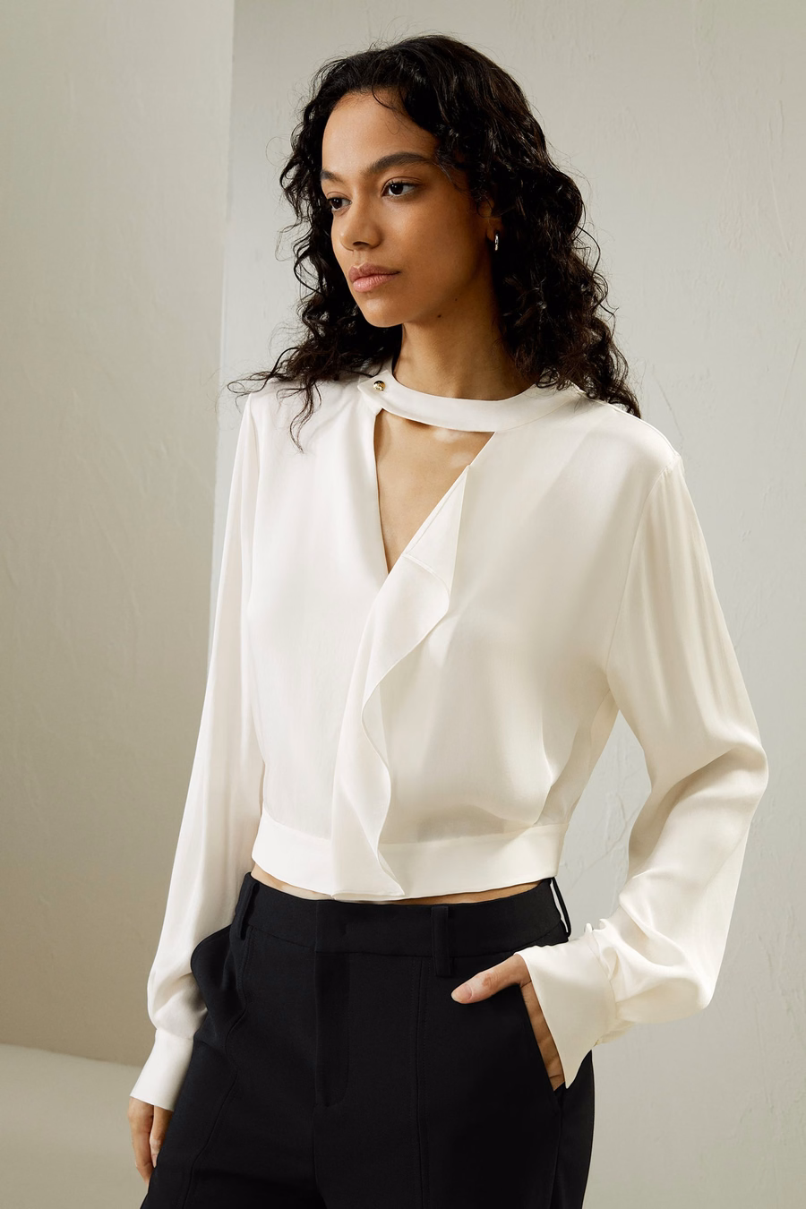 Chemise col en V