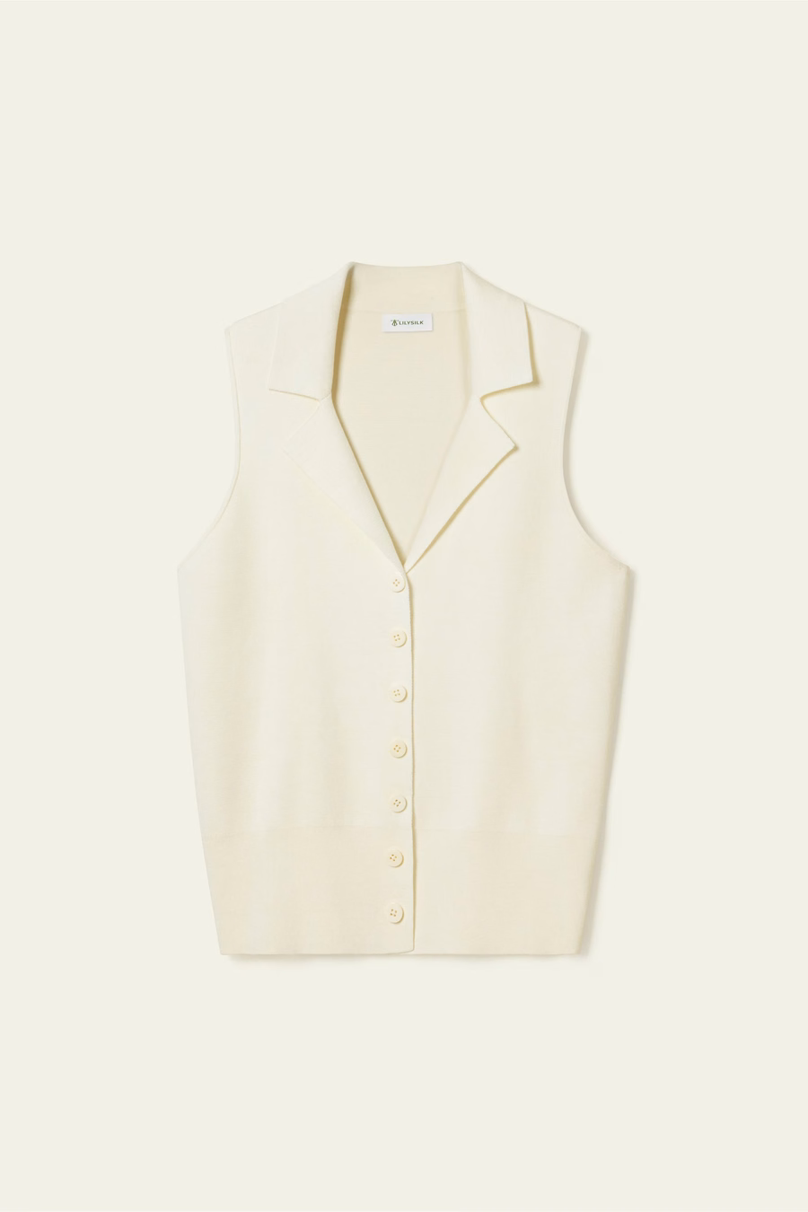 Gilet en soie et viscose à col à revers Milano