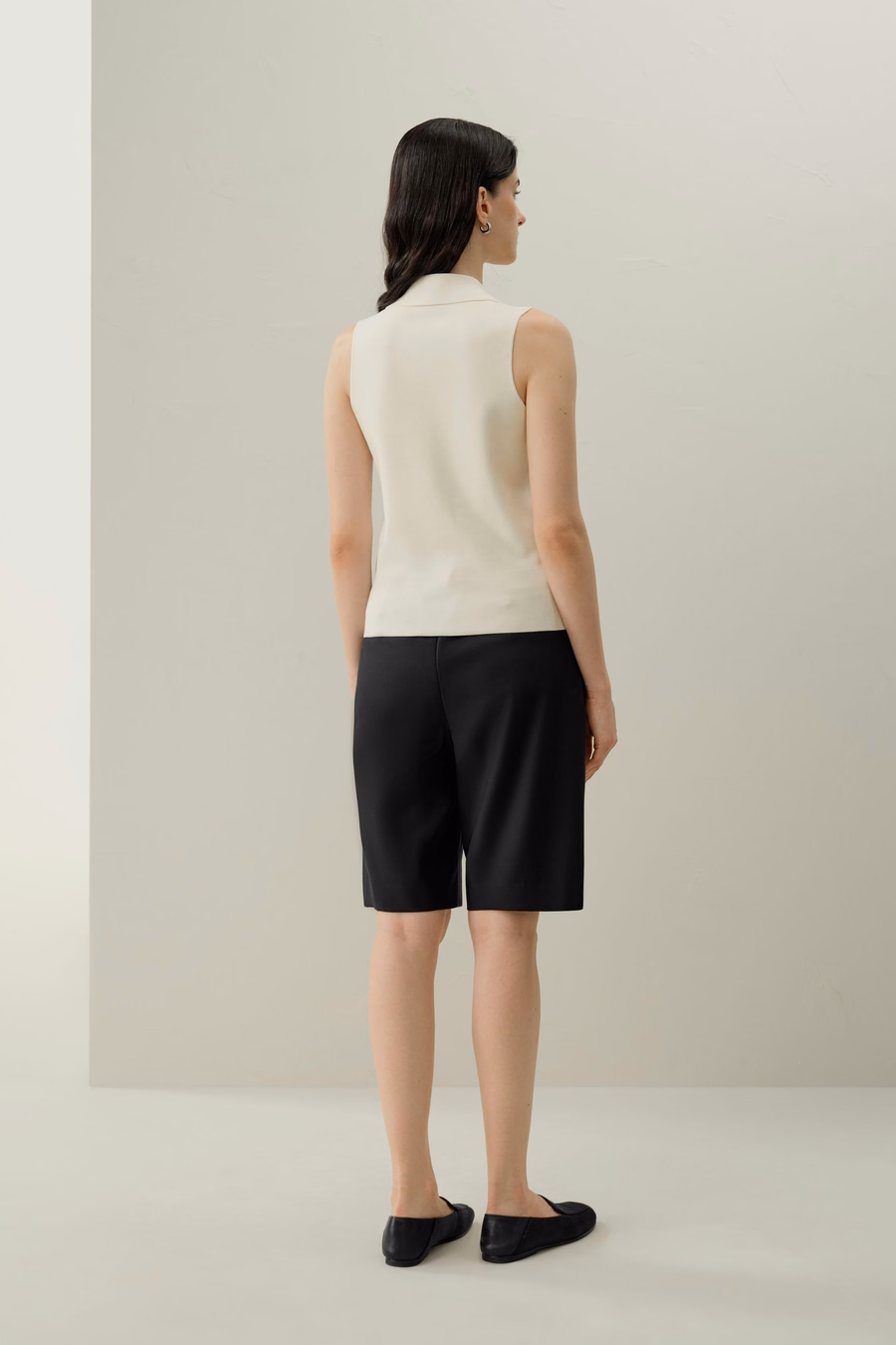 Gilet en soie et viscose à col à revers Milano