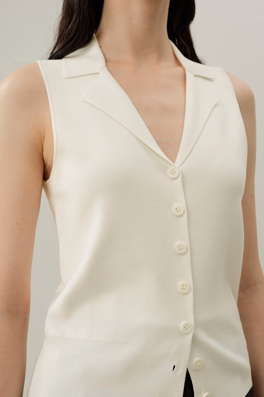 Gilet en soie et viscose à col à revers Milano