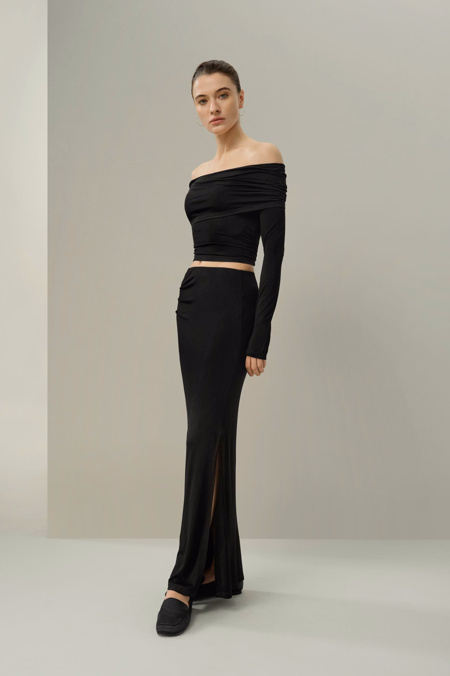 Jupe Maxi Slim-Fit en Jersey de Soie Breeze