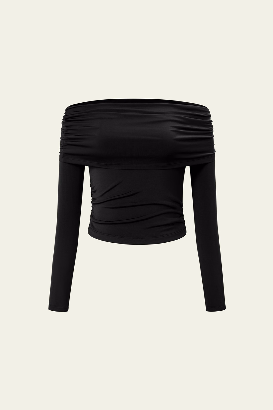 Top à Manches Longues Off-Shoulder en Jersey de Soie Breeze