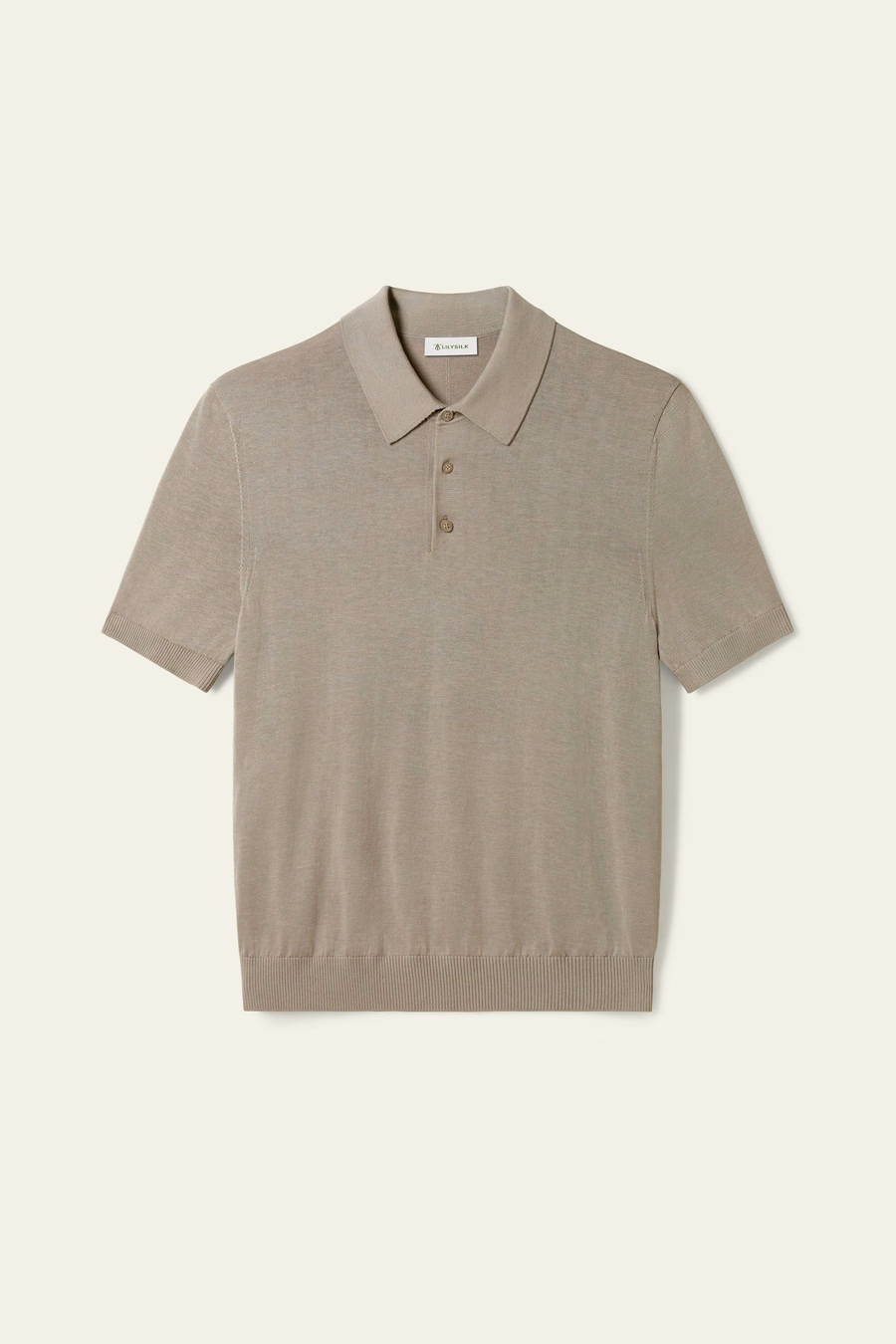 Polo Regular-Fit en Soie-Coton à Col en V