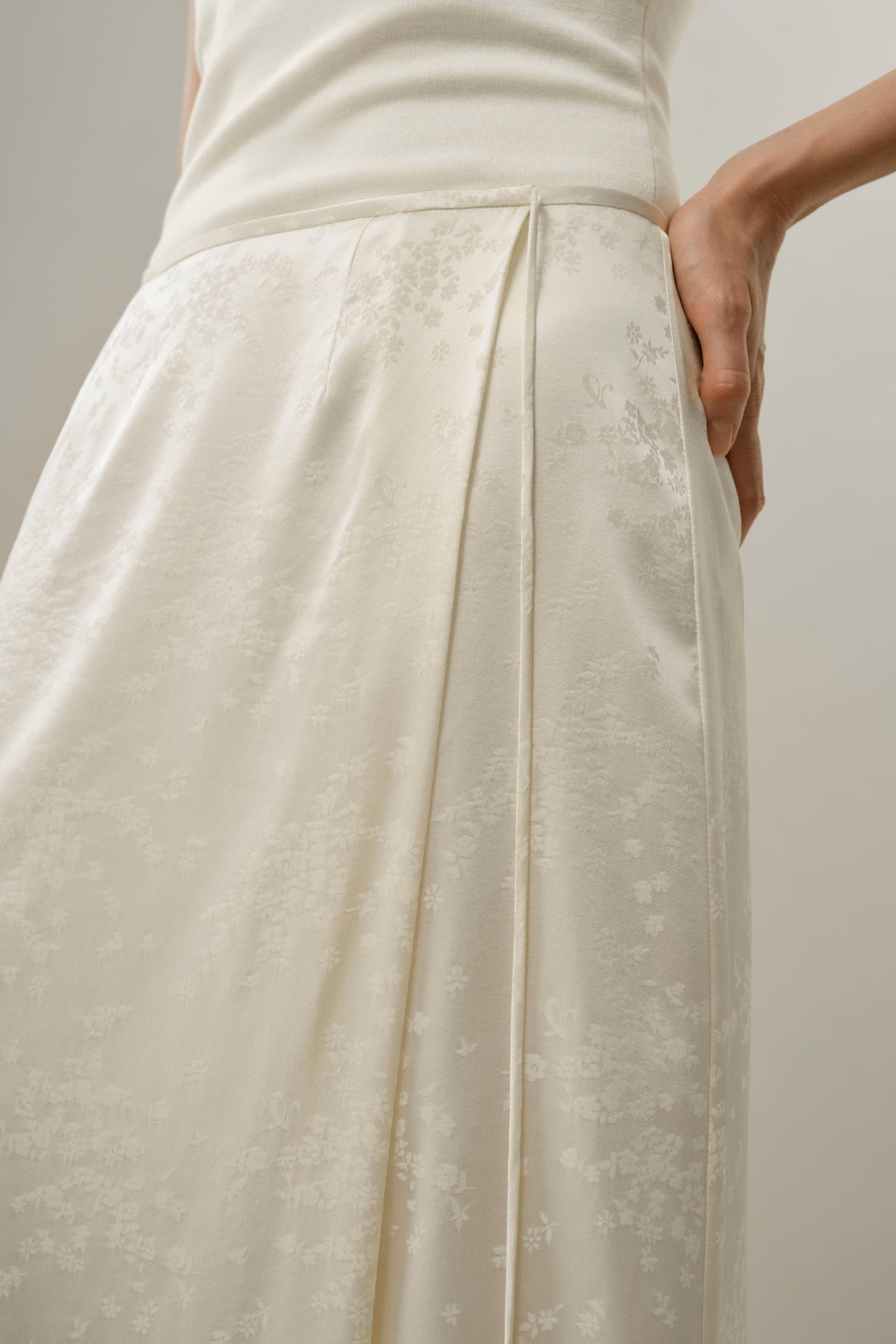 Jupe en soie Jacquard Ying