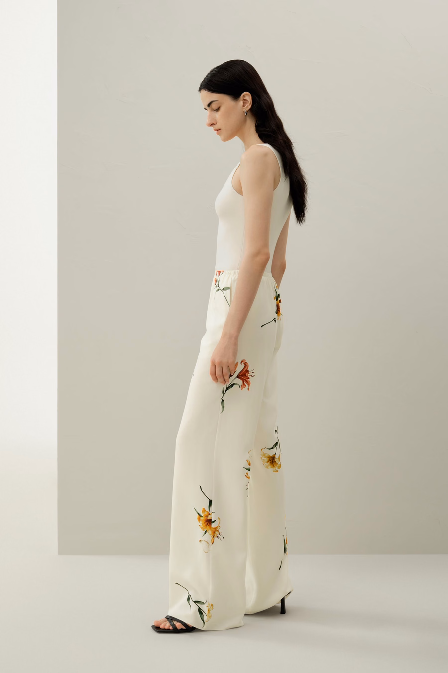 Pantalon en soie imprimé Lily