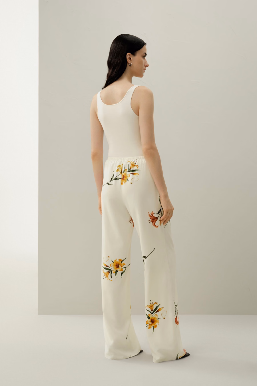 Pantalon en soie imprimé Lily