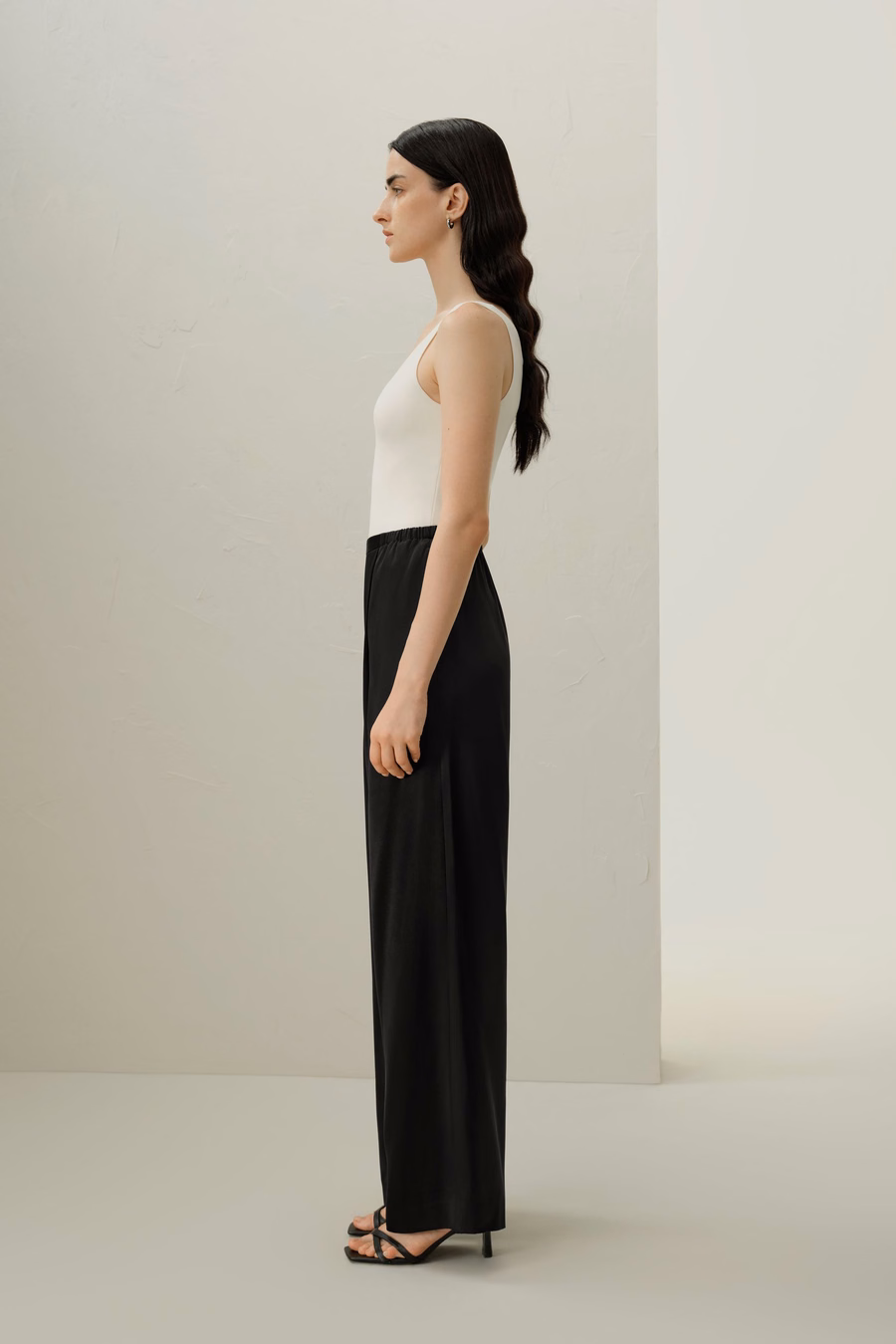Pantalon en Charmeuse de Soie Double-Face