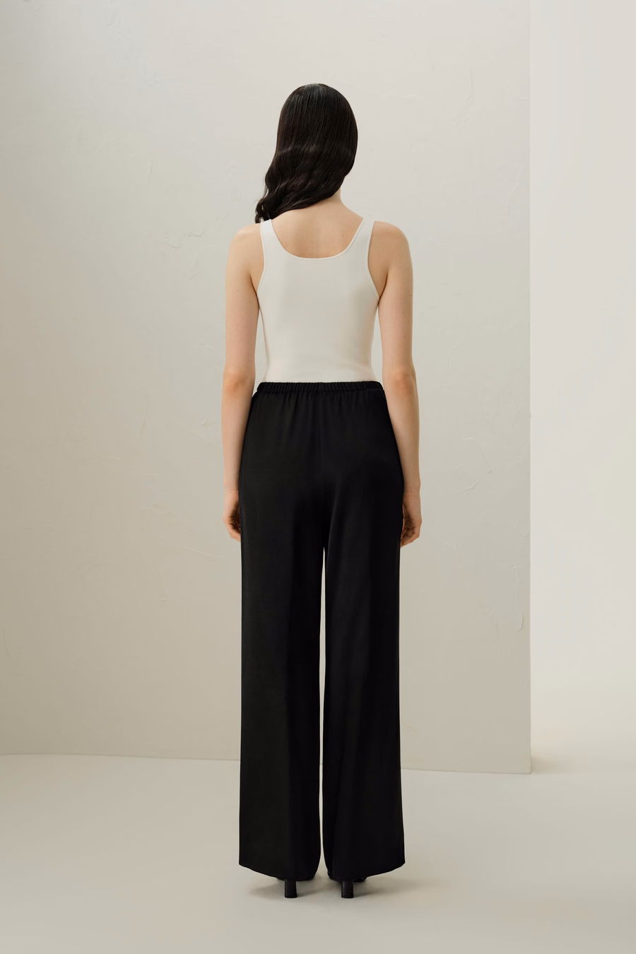 Pantalon en Charmeuse de Soie Double-Face