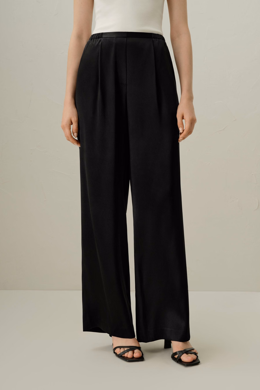 Pantalon en Charmeuse de Soie Double-Face