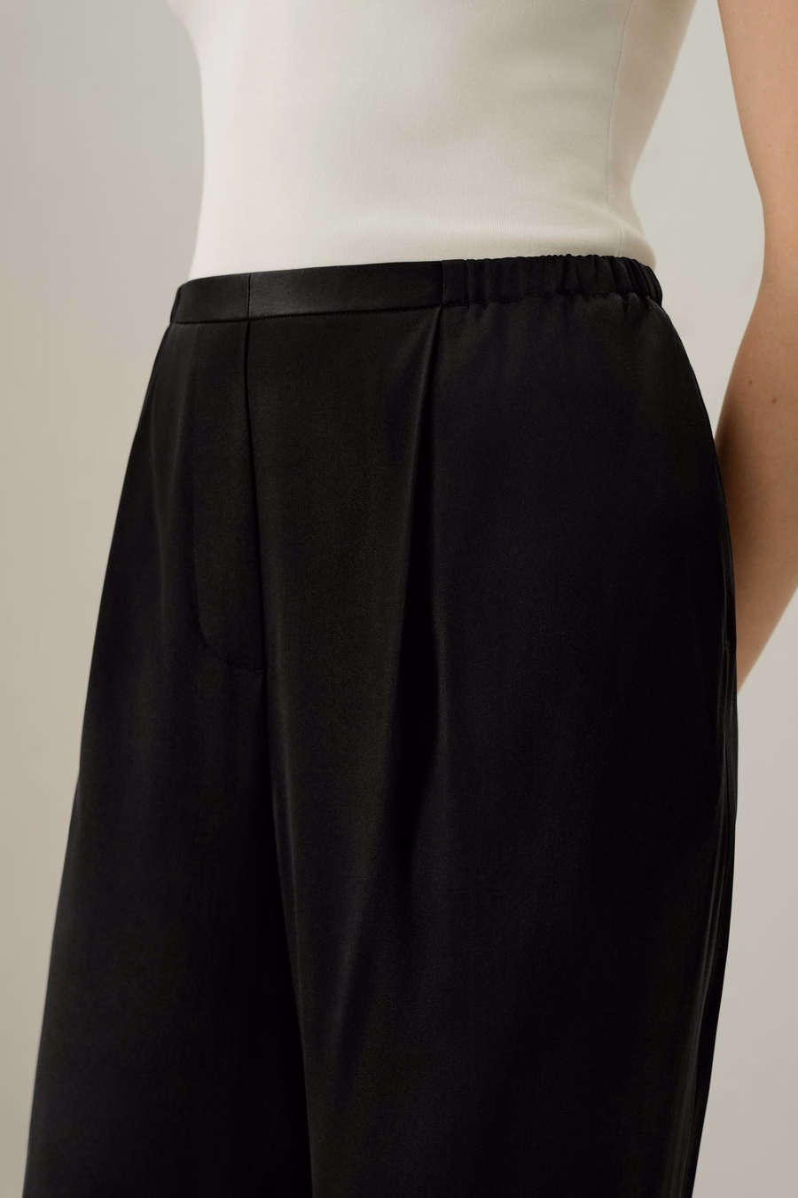 Pantalon en Charmeuse de Soie Double-Face