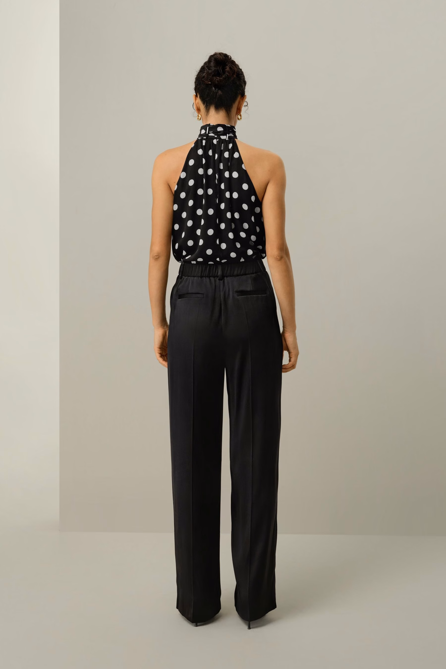 Top en soie georgette polka dots convertible