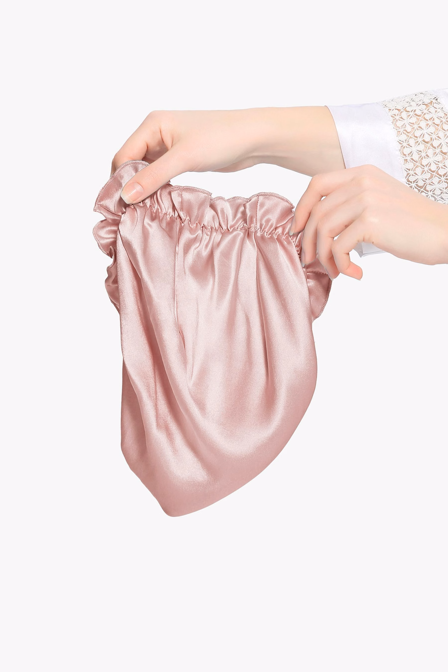 Bonnets de Nuit en Soie à Volants