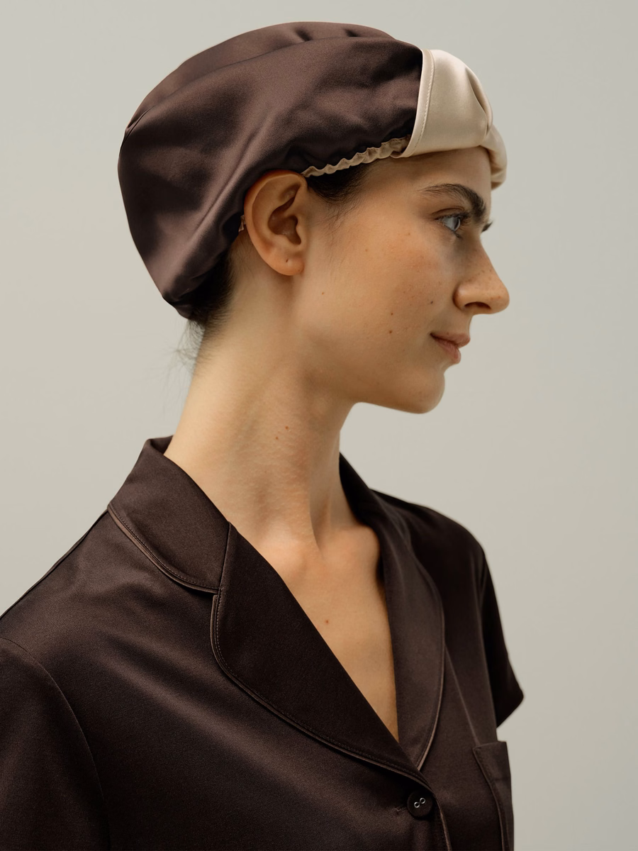 Bonnet de sommeil en soie multicolore