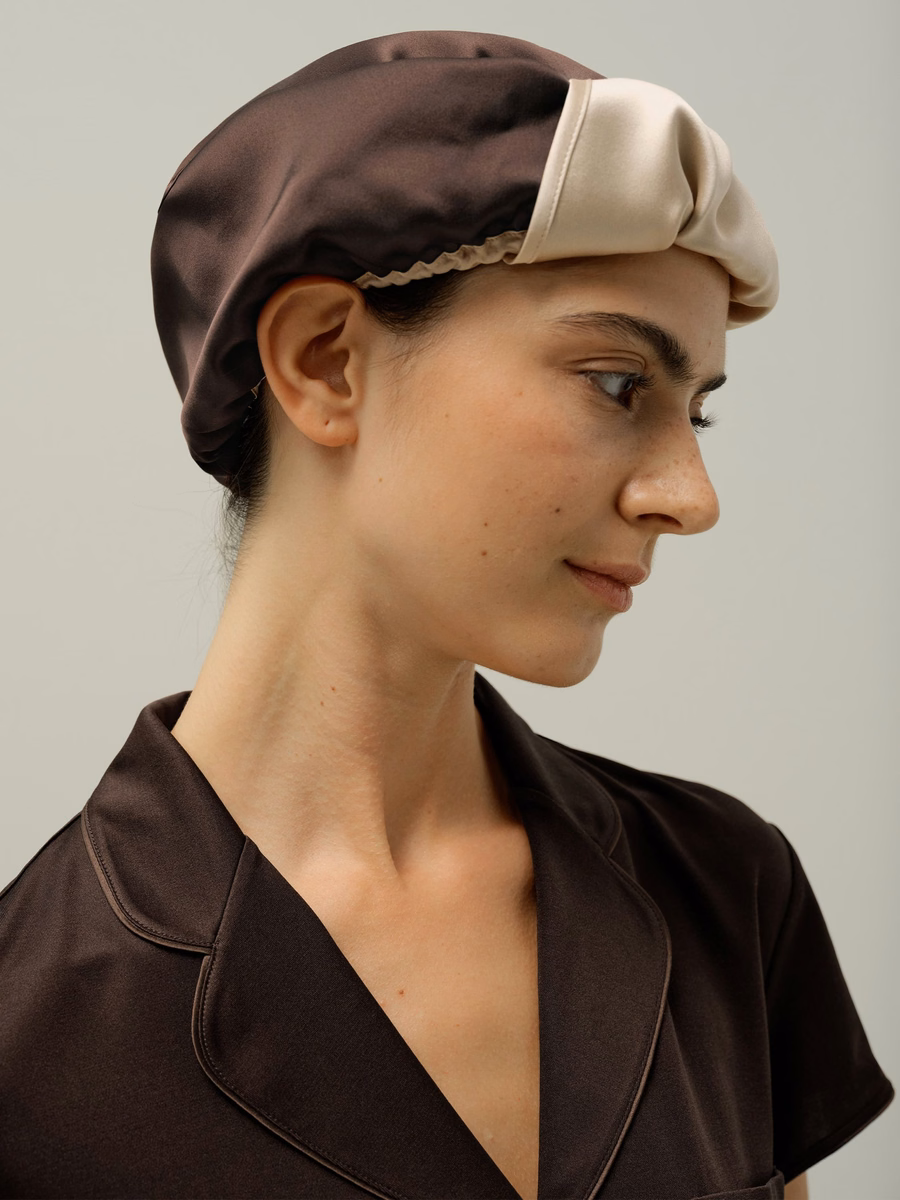 Bonnet de sommeil en soie multicolore