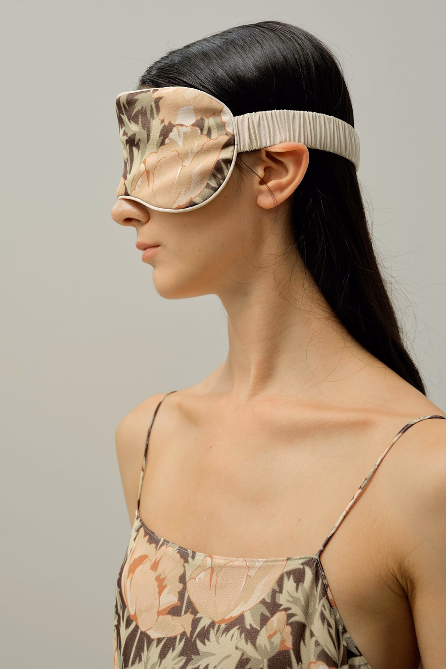 Masque de sommeil imprimé coquelicot - Fabriqué avec du tissu Liberty