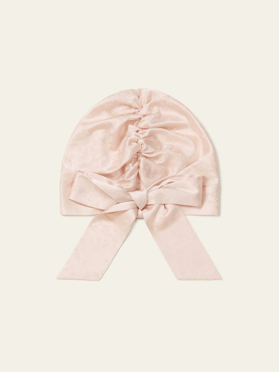 Bonnet de sommeil en jacquard YING avec nœud papillon